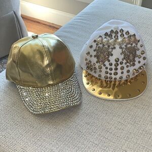 A pair of Gold Studded Rap/Party Caps